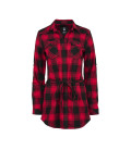 Chemise longue femme Lucy Brandit Noire et rouge