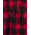 Chemise longue femme Lucy Brandit Noire et rouge