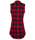 Chemise longue femme Gracey Brandit Noire et rouge