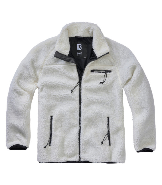 Veste polaire peluche Teddyfleece Jacket Brandit Blanc