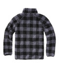 Sweat polaire en peluche Teddyfleece Troyer noir et gris Brandit