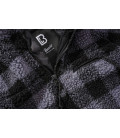Sweat polaire en peluche Teddyfleece Troyer noir et gris Brandit