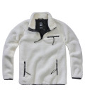 Sweat polaire en peluche Teddyfleece Troyer Blanc Brandit