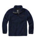 Sweat polaire en peluche Teddyfleece Troyer Bleu Marine Brandit