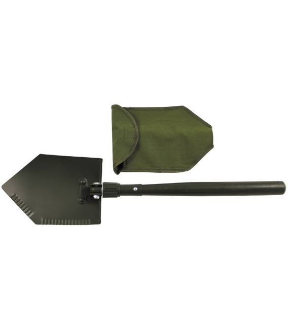 pelle pliante, manche bois, housse - Surplus militaire