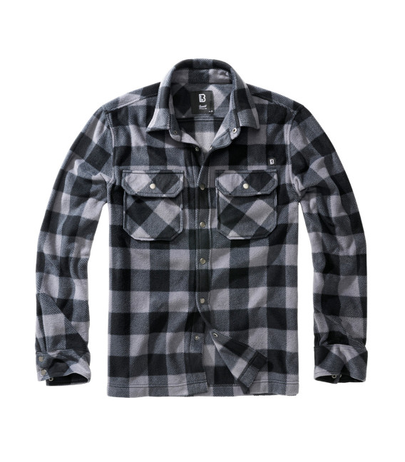 Chemise polaire Jeff à manches longues Brandit Noire et grise