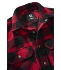 Chemise polaire Jeff à manches longues Brandit Noire et rouge