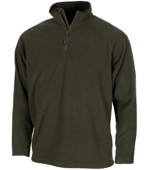 Chemise, Troyer, micropolaire, manches longues, olive, 200g/m²
