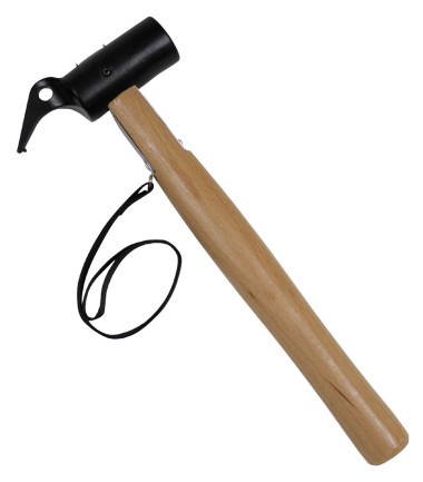 maillet, camping, métal, manche en bois, ca. 30 cm - Surplus militaire