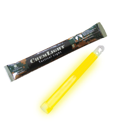 Bâton lumineux ChemLight 15 cm - 12 heures jaune