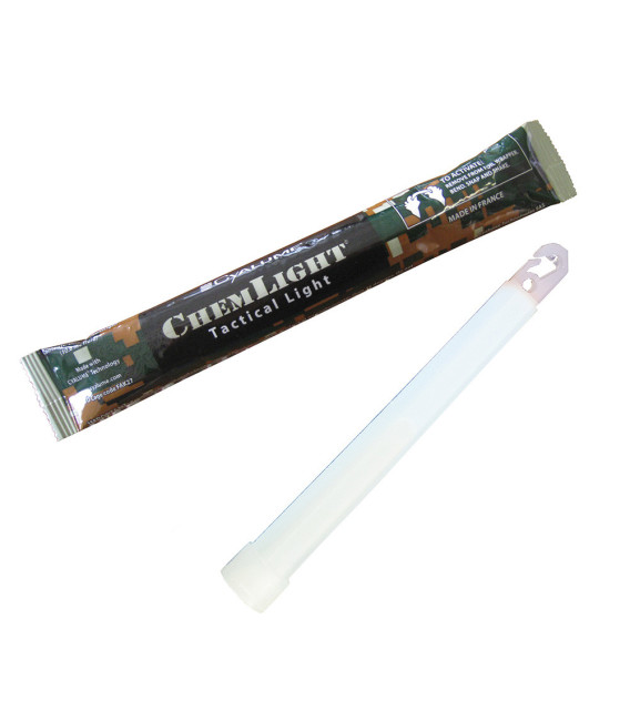 Bâton lumineux ChemLight 15 cm - 8 heures blanc