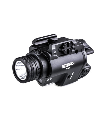 Lampe avec pointeur laser vert pour arme de poing WL23 - éclairage blanc - 1300 lumens Nextorch