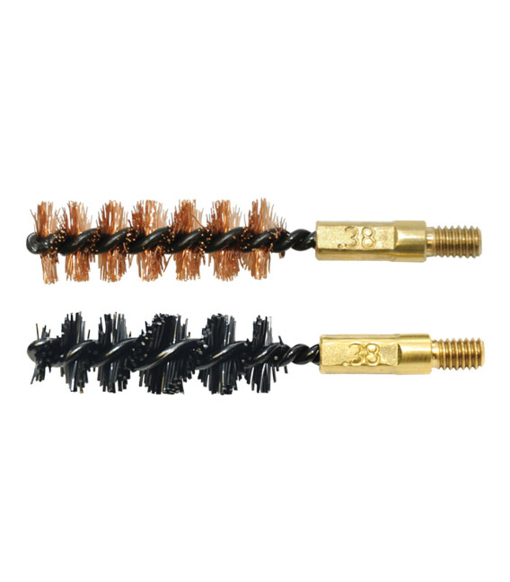 Lot de 2 brosses de nettoyage pour arme calibre .38"/9 mm et 357" Magnum