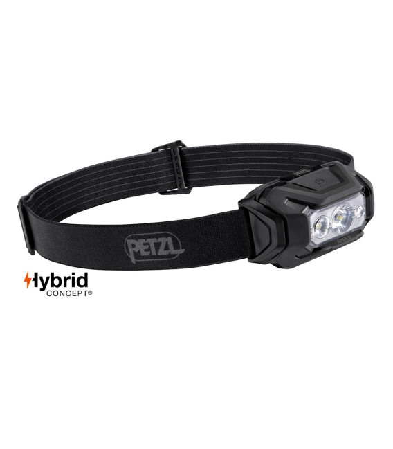 Lampe frontale Hybrid Aria 2 noir - éclairage blanc, rouge, vert et bleu - 450 lumens Petzl