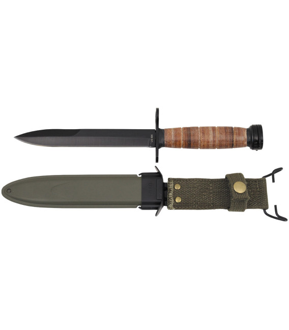 baïonnette M4, US, poigée en cuir, plastique fourreau - Surplus militaire