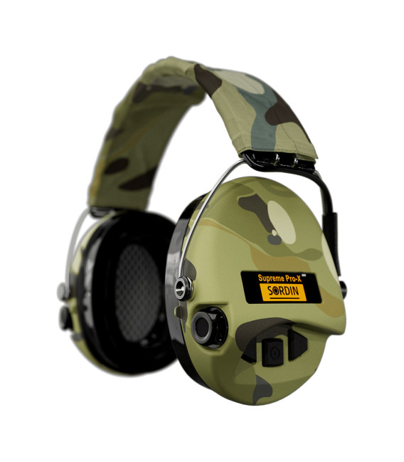 Casque anti-bruit Suprême Pro-X LED camo serre-tête tissu camo Sordin