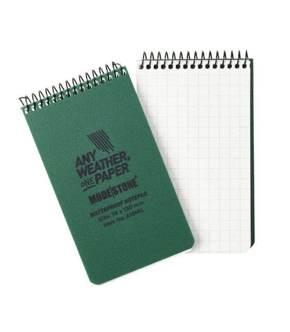 Carnet tout-temps 100 pages 76 x 130 mm vert olive Modestone