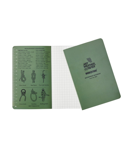 Carnet de terrain tout-temps 128 pages 118 x 183 mm vert olive Modestone