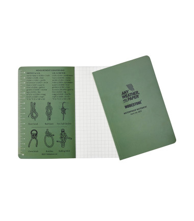 Carnet de terrain tout-temps 128 pages 118 x 183 mm vert olive Modestone