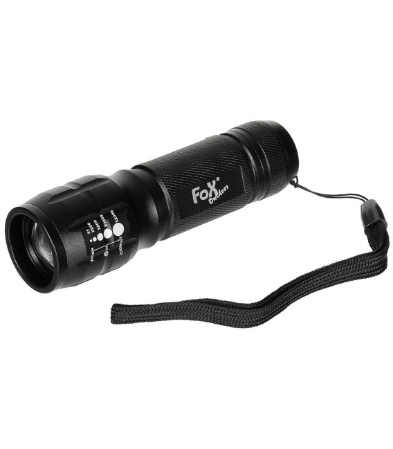 Lampe Torche mini 3 Watt avec focus Noir Fox Outdoor
