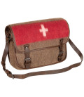 Besace Suisse avec sangles en cuir véritable Pure trash