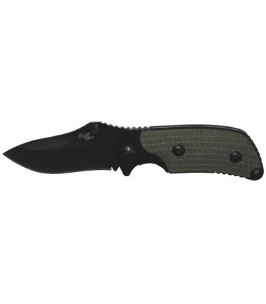 couteau pliant, noir, une main, kaki poignee - Surplus militaire