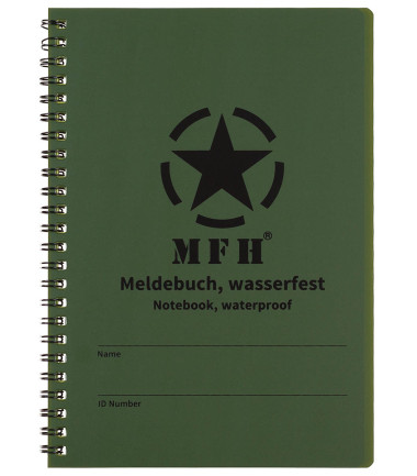 Cahier résistant à l'eau avec reliure spirale 15x21 cm Vert M.F.H.