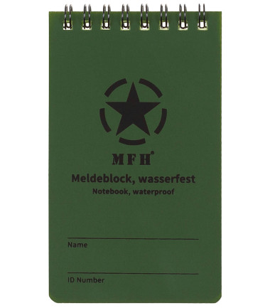 Cahier résistant à l'eau avec reliure spirale 7.5 x 13 cm Vert M.F.H.