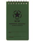 Cahier résistant à l'eau avec reliure spirale 7.5 x 13 cm Vert M.F.H.