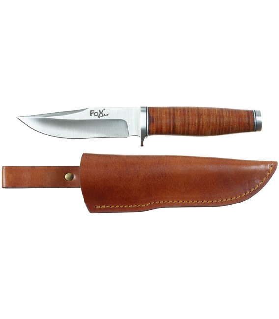 Couteau Scout "Ranger 11" manche en cuir et fourreau Divers Fox Outdoor