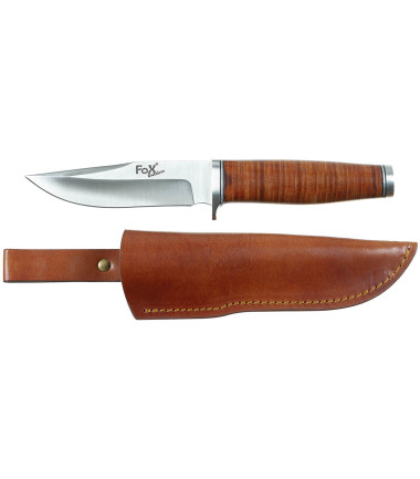 Couteau Scout "Ranger 11" manche en cuir et fourreau Divers Fox Outdoor