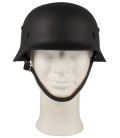 Casque en acier, "WW II", noir, intérieur en cuir - Surplus militaire
