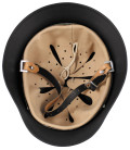 Casque en acier, "WW II", noir, intérieur en cuir - Surplus militaire