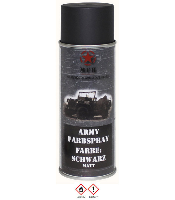 spray paint armée, NOIR, mat, 400 ml - Surplus militaire