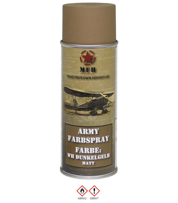 spray paint armée, WH JAUNE FONCÉ, mat, 400 ml - Surplus militaire