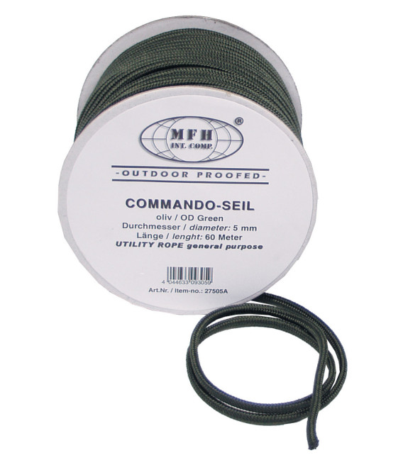 drisse, kaki, 5mm, 60 m - Surplus militaire