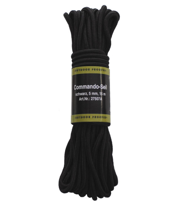 sangle, noir, 5mm, 15 m - Surplus militaire
