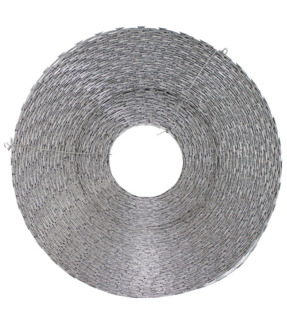 fil de fer barbelé, métal, 120 m, diamètre rouleau 30 cm - Surplus militaire