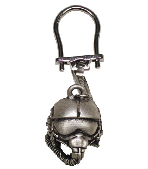 porte-cles, casque de pilote, argent - Surplus militaire