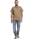 Chemise vintage manches courtes Beige Brandit
