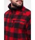 Veste polaire peluche Teddyfleece Jacket Brandit Noir et Rouge