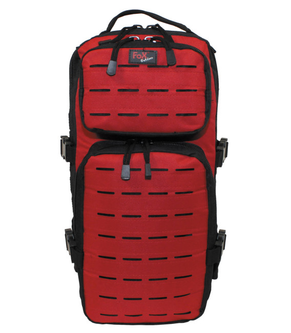 Sac à dos "Assault-Travel" Laser, noir-rouge - Surplus militaire