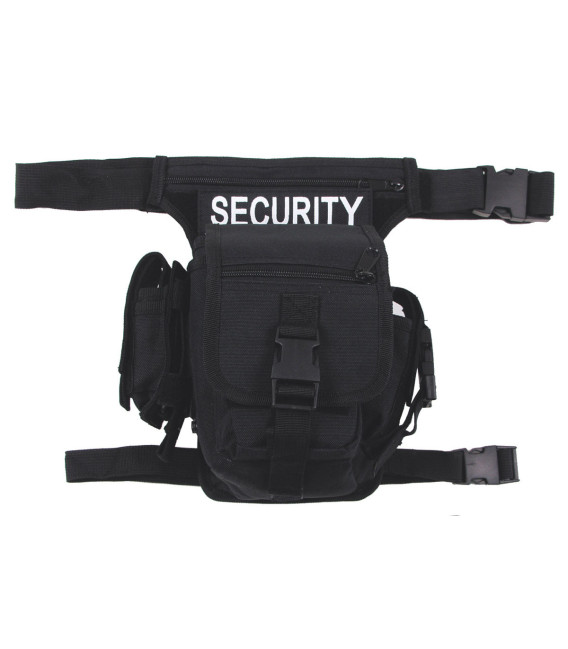 Sac banane, "Security", noir, fixation ceinture et jambes - Surplus militaire