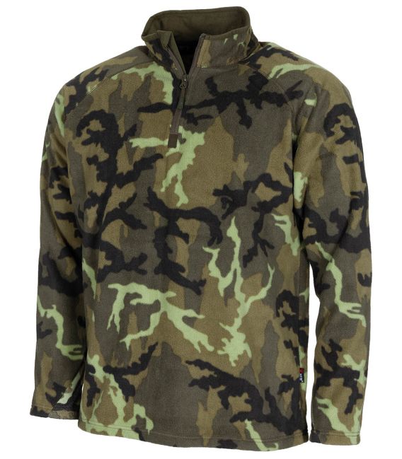 Chemise Troyer micropolaire, manches longues, 200 g/m² M.F.H. Camouflage - M95 CZ