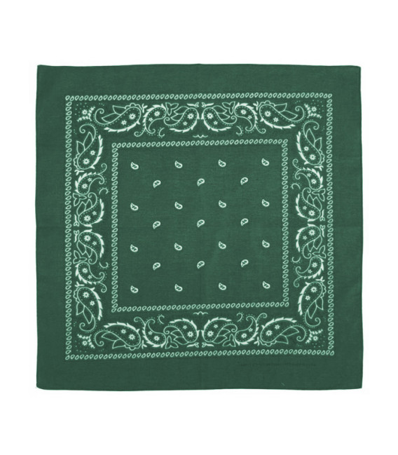 Bandana, coton, 55 x 55 cm, vert-noir - Surplus militaire