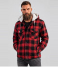 Veste bûcheron à capuche Brandit Rouge et Noir - Gros plan