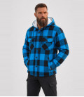 Veste bûcheron à capuche Noir et Bleu Brandit - Gros plan