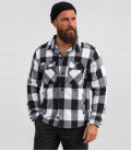Veste Bûcheron Brandit Blanc et Noir - Gros plan