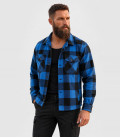 Veste Bûcheron Brandit Noir et Bleu - Gros plan