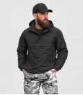Sweat coupe-vent 3 poches Windbreaker Brandit noir - Gros plan